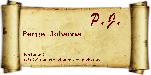 Perge Johanna névjegykártya